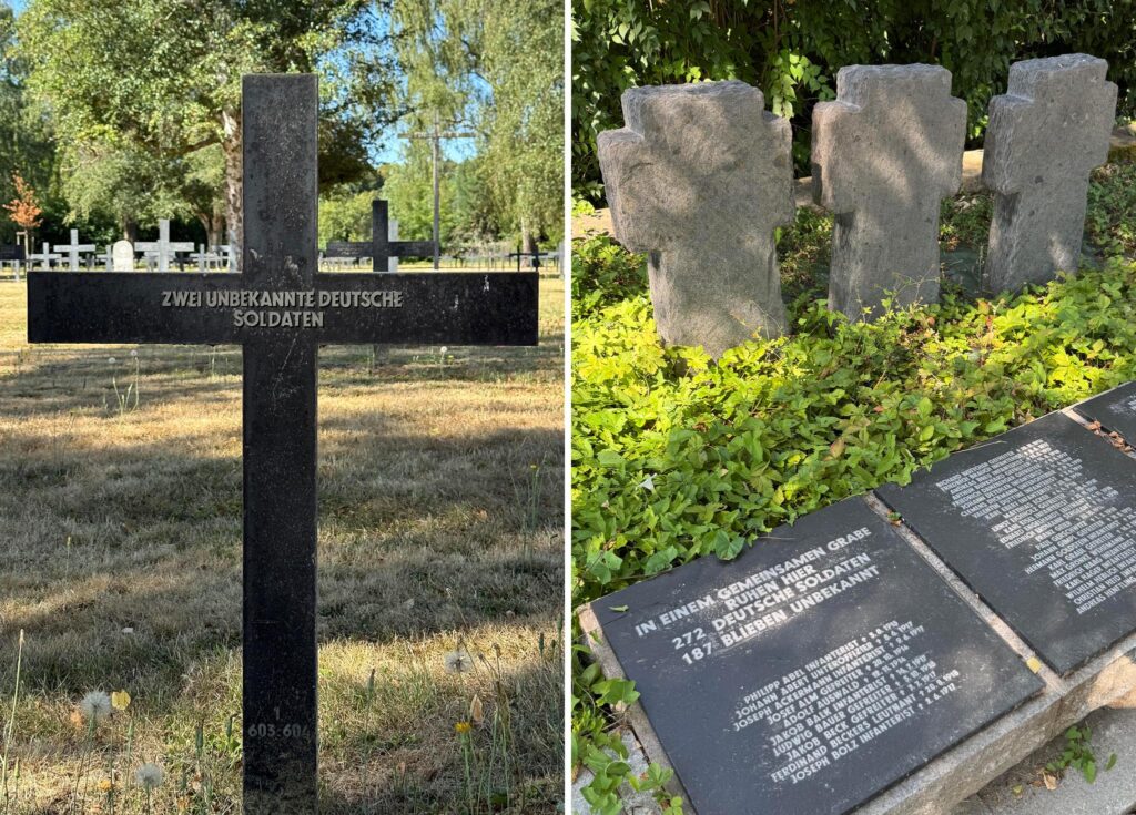 Massengrab und Gräber unbekannter Soldaten auf dem Deutschen Soldatenfriedhof Lambersart